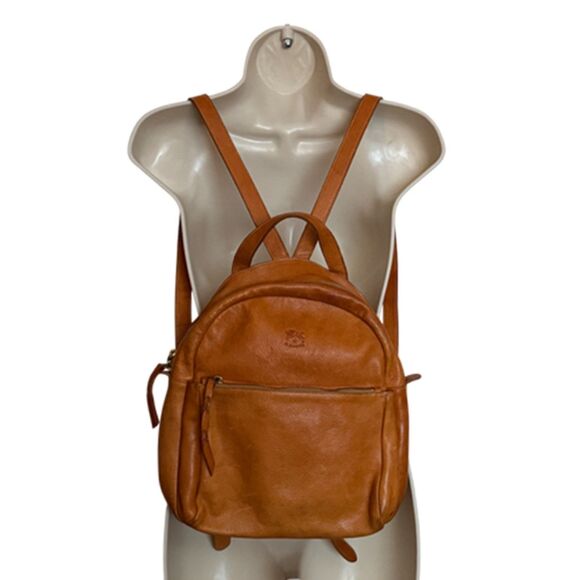 Il Bisonte Saddle Brown Leather Backpack - Picture 3 of 17
